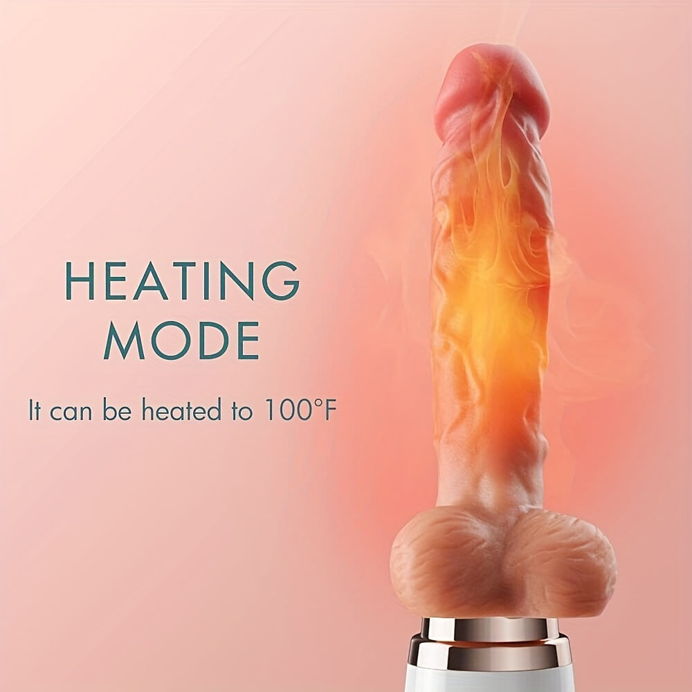 Heating Telescopic Thrusting Vibrating Dildo With Remote Control