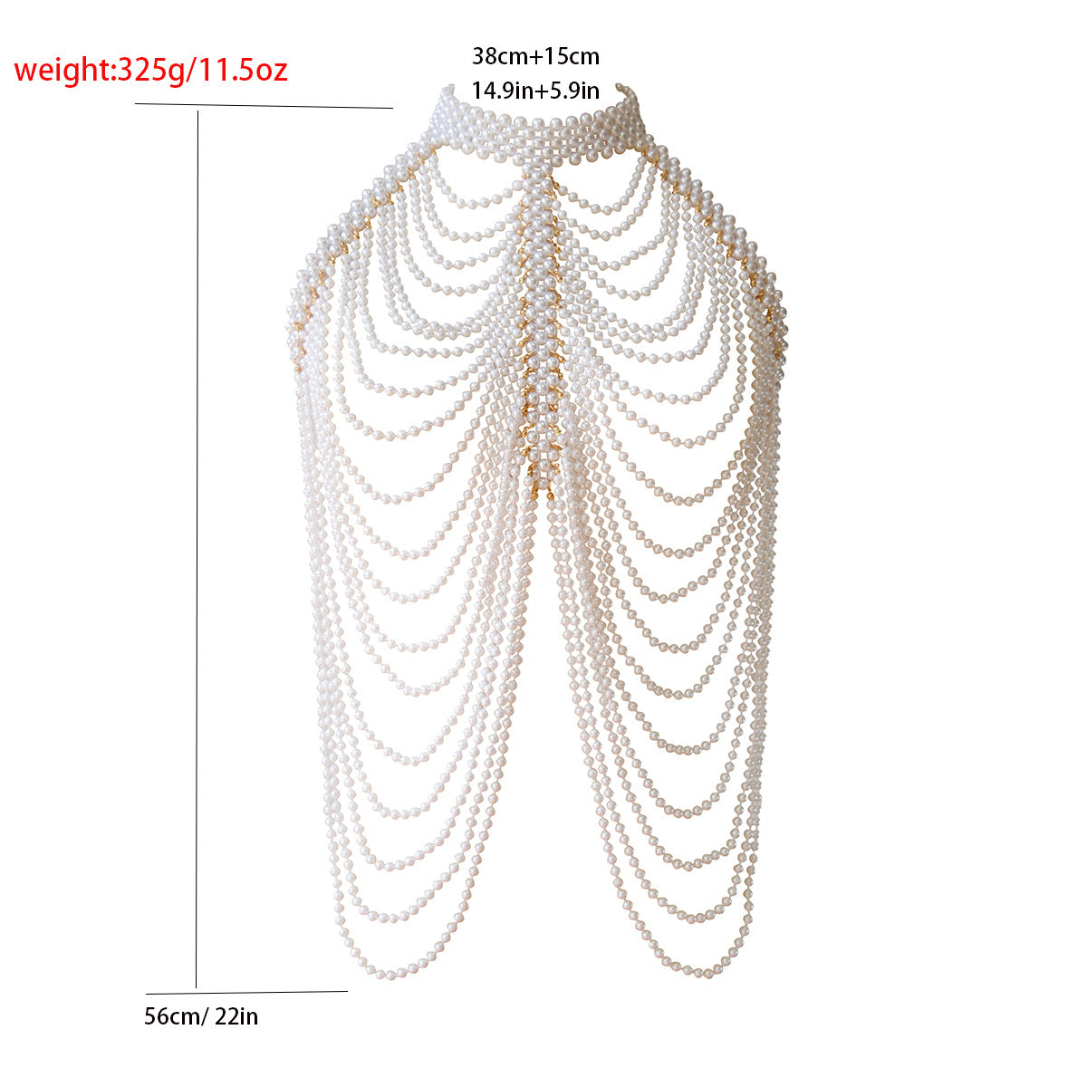 Pearl Like Chest Chain Multi Layer Body Chain For Women
