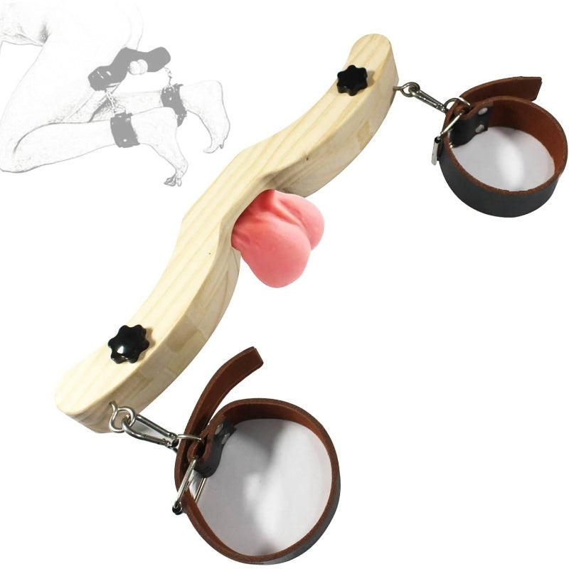 Wooden Scrotal Restraints for BDSM Bondage and Punishment