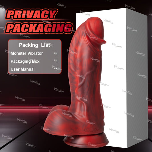 Realistic Monster Dildo Vibrator Liquid Silicone With 8 Vibration Modes