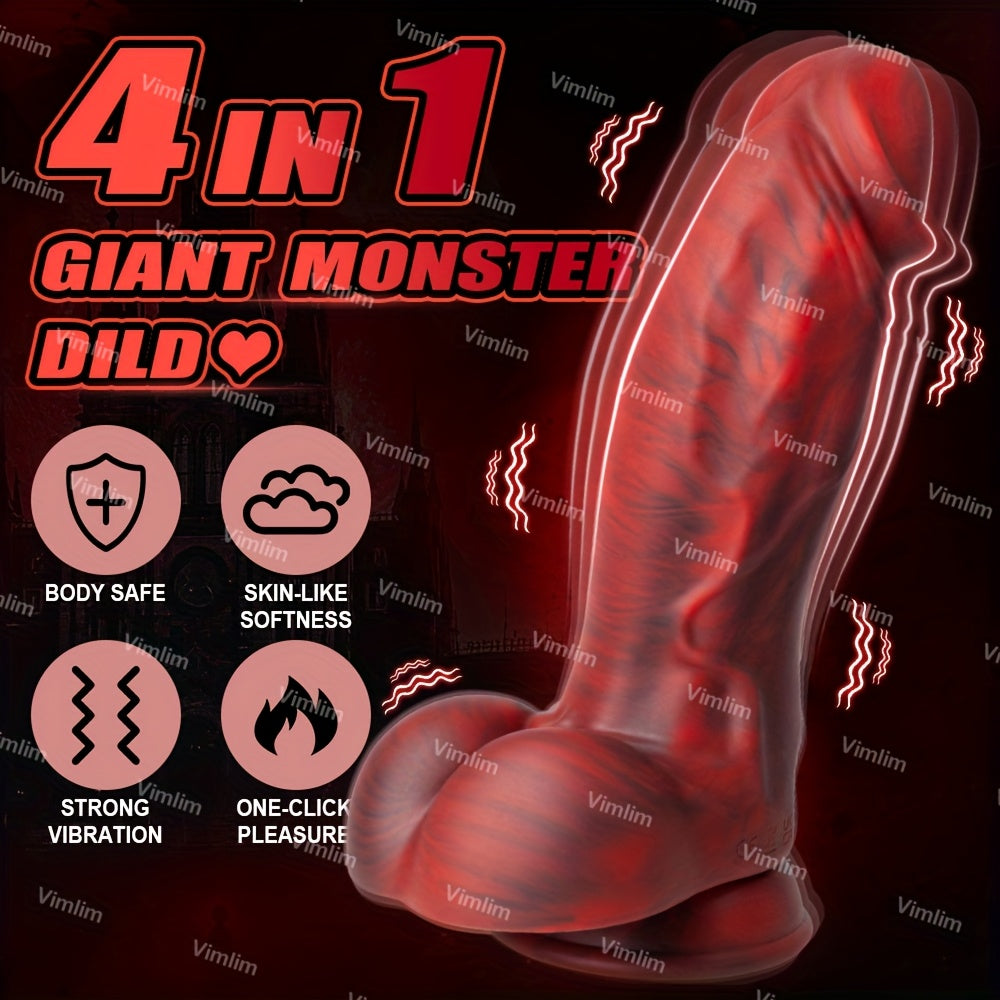 Realistic Monster Dildo Vibrator Liquid Silicone With 8 Vibration Modes
