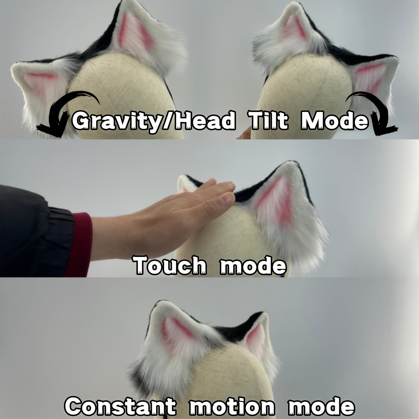 Automatic Touch-Responsive Animal Ear Headband With Detachable Ears