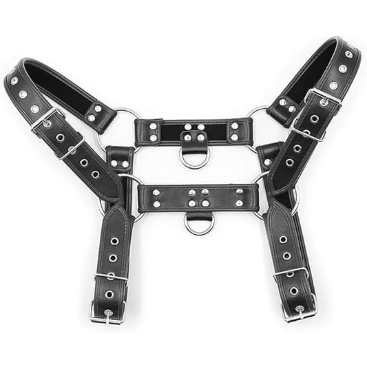 Mens PU Leather Chest Strap Bondage Restraint Strap