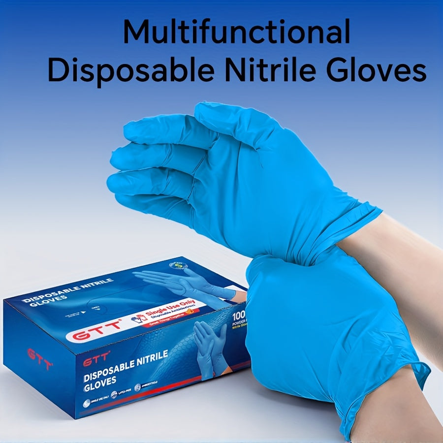 GTT Disposable Nitrile Gloves 6mil Latex-Free Waterproof Ambidextrous