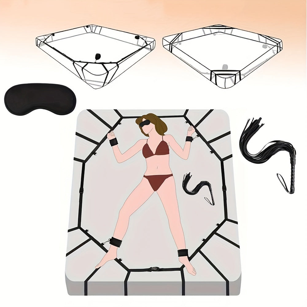 3pcs, Bondage Sexy Handcuffs Bed Straps Couple Wrist Ankle Cuffs, BDSM Sex Bondage Set Couple Bed Bondage Set, BDSM Adult Sex Toys, Perfect Gift for Couples, Party Games