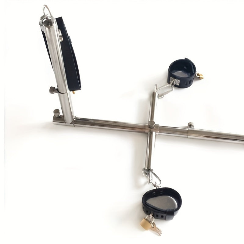 Stainless Steel BDSM Bondage Set With Cuffs Collar Rack