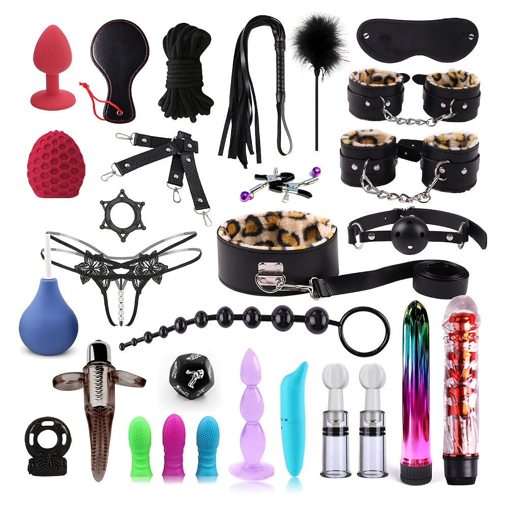 Leather Bondage Kit Restraints Set For Couples BDSM Toys