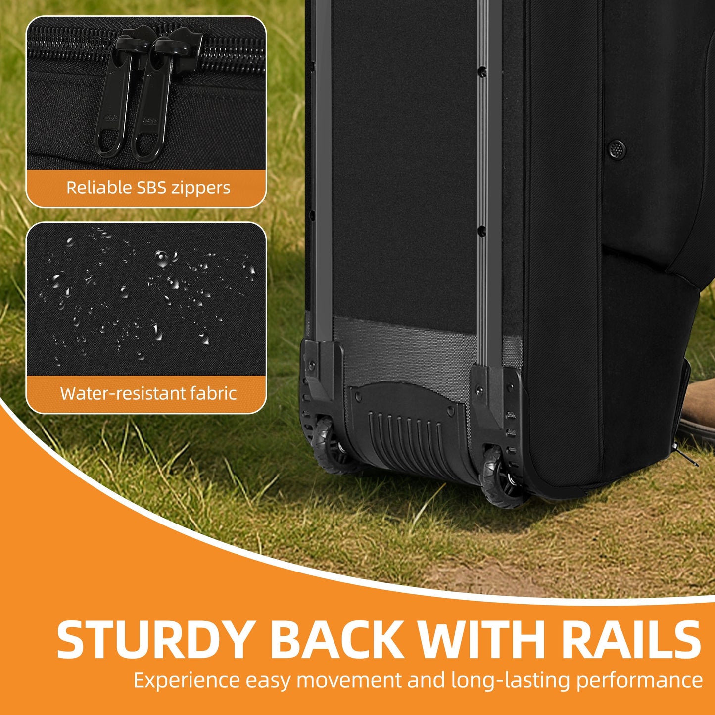 SHOPSOURCE Baseball Tugboat Bag With Backboard Support