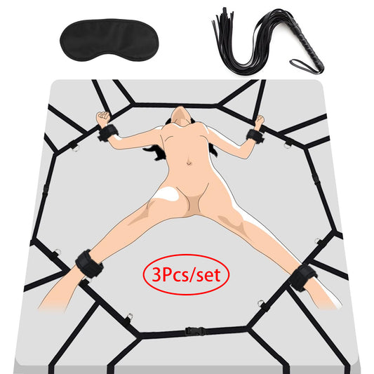 3pcs, Bondage Sexy Handcuffs Bed Straps Couple Wrist Ankle Cuffs, BDSM Sex Bondage Set Couple Bed Bondage Set, BDSM Adult Sex Toys, Perfect Gift for Couples, Party Games