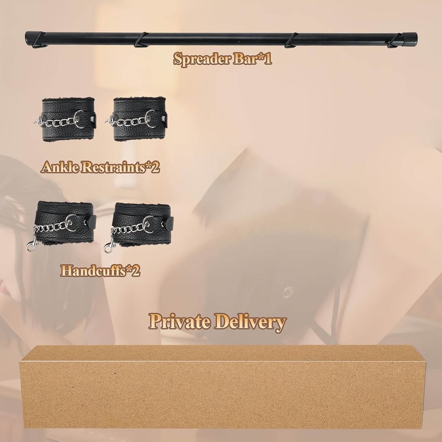 [BDSM Bondage Set] BDSM Bondage Set for Couples | Adjustable and Detachable Spreadther Bar Sex Toys with Handcuffs & Ankle Cuffs - Sex Furniture Restraints for Adults SM Games Sex Play