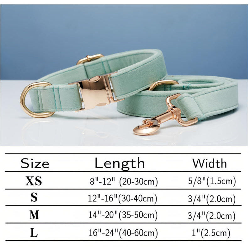 Rose Golden Hardware Luxury Pet Collar And Leash Set Polyester