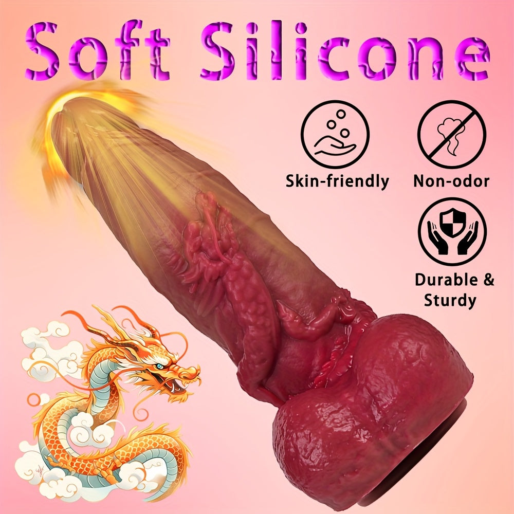 Huge Silicone Dragon Knot Dildo With Suction Cup For Hands-Free