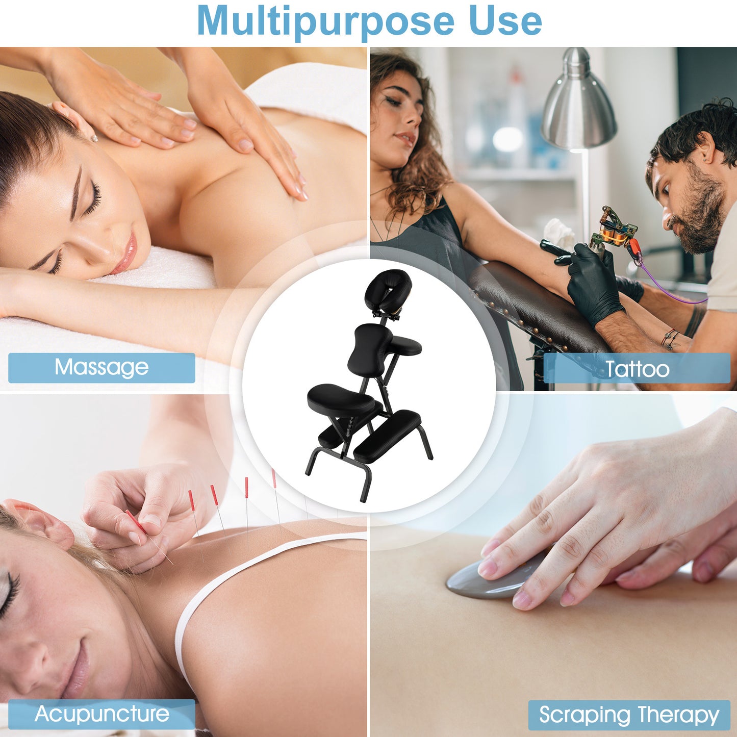 MAXMASS Portable Massage Chair Foldable Tattoo Therapy Chair