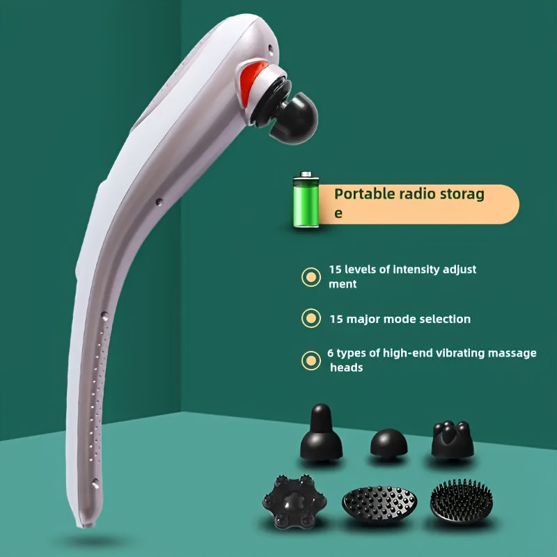 Portable Electric Wand With 6 Heads And 15 Intensity Levels