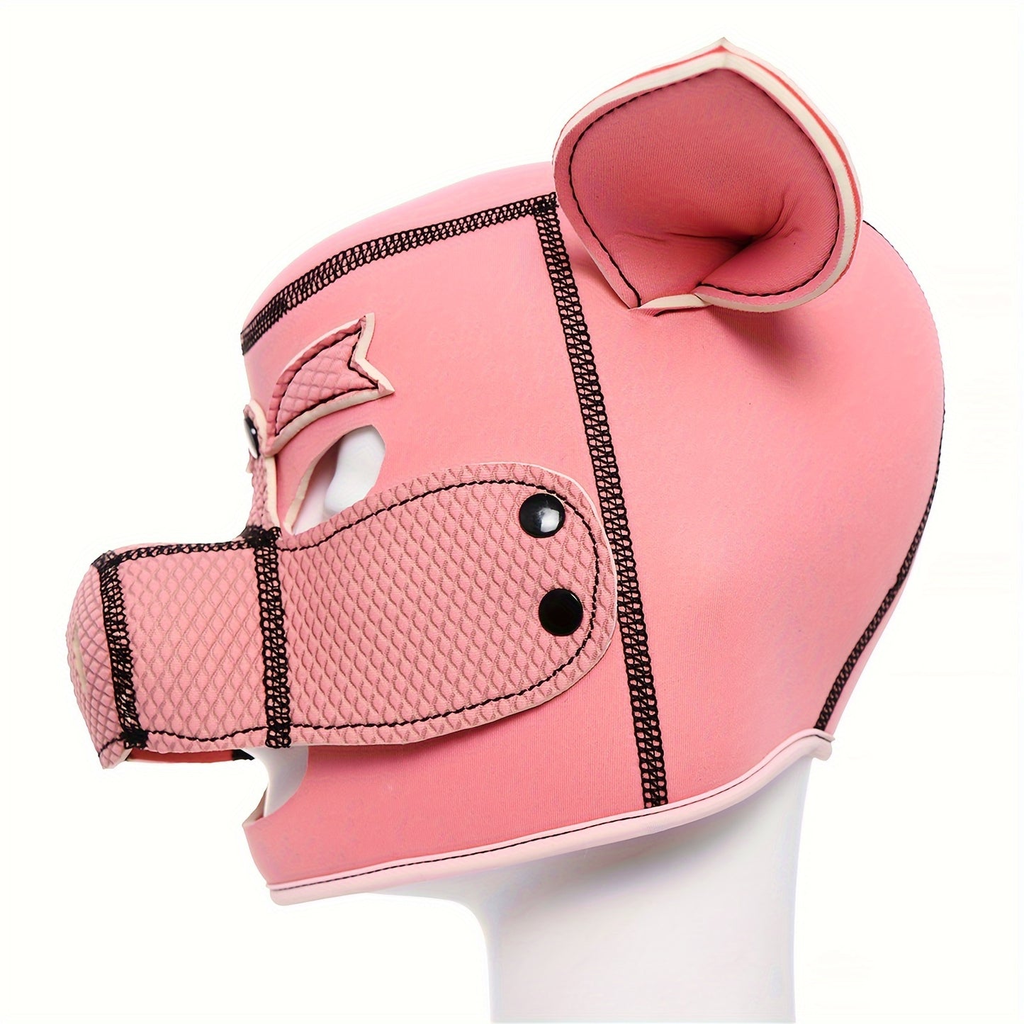 Rubber Pig Hood BDSM Mask for Adult Cosplay and Bondage