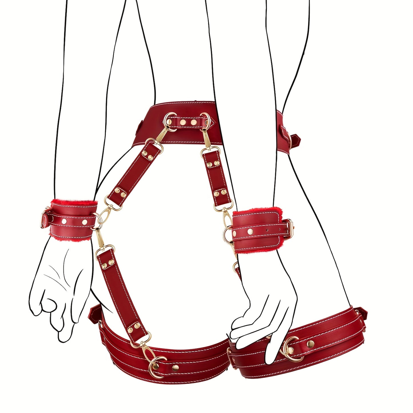6 Piece Bondage Kit Restraints With Handcuffs and Blindfold