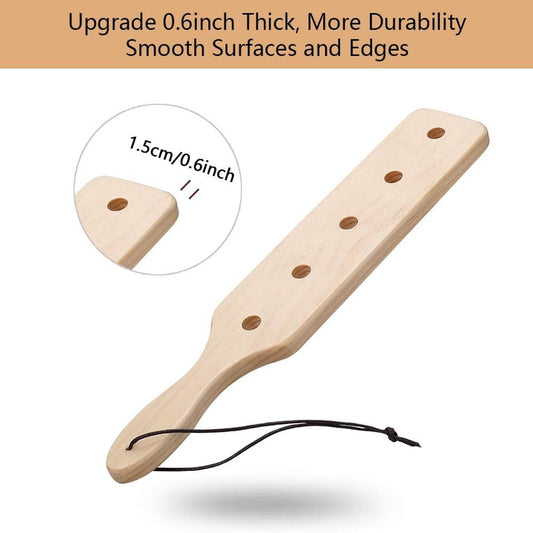 Wood Spanking Paddle for Adults With Five Holes for BDSM