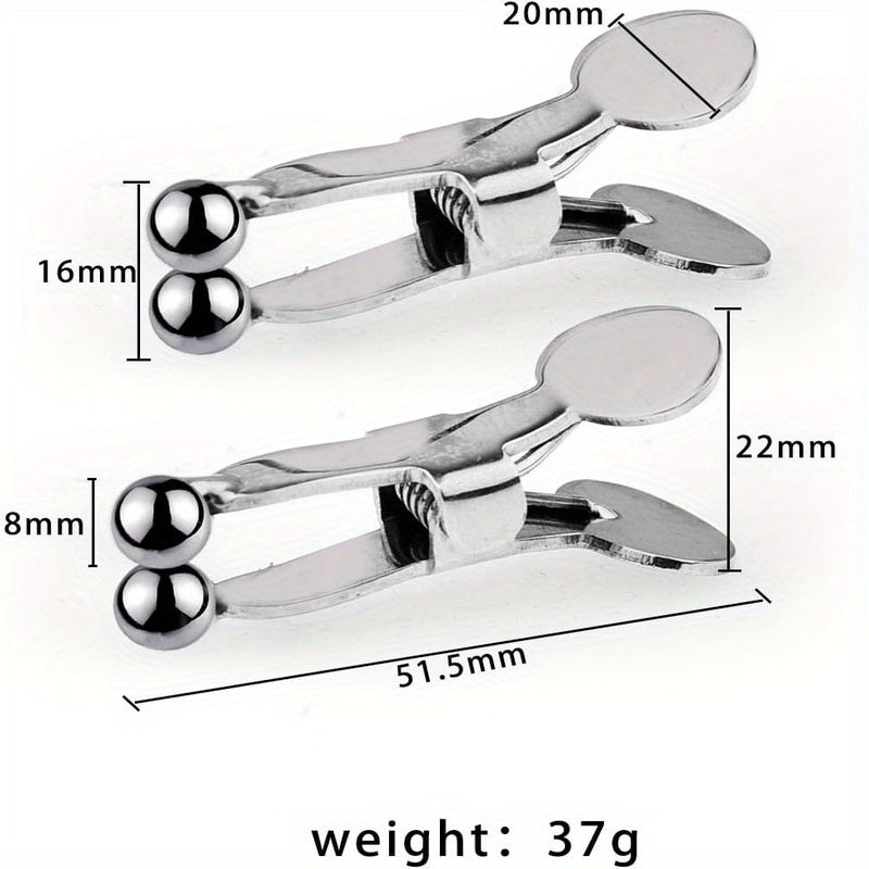 Adjustable Stainless Steel Nipple Clamps With Spring Clip Non Piercing