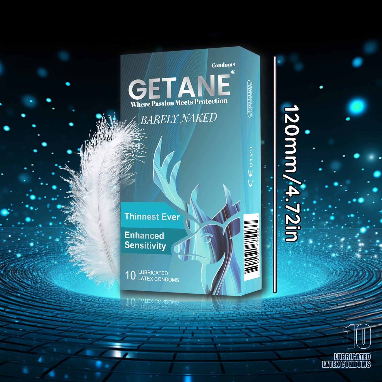 Getane Premium UltraThin Ribbed Latex Condoms For Comfort And Protection