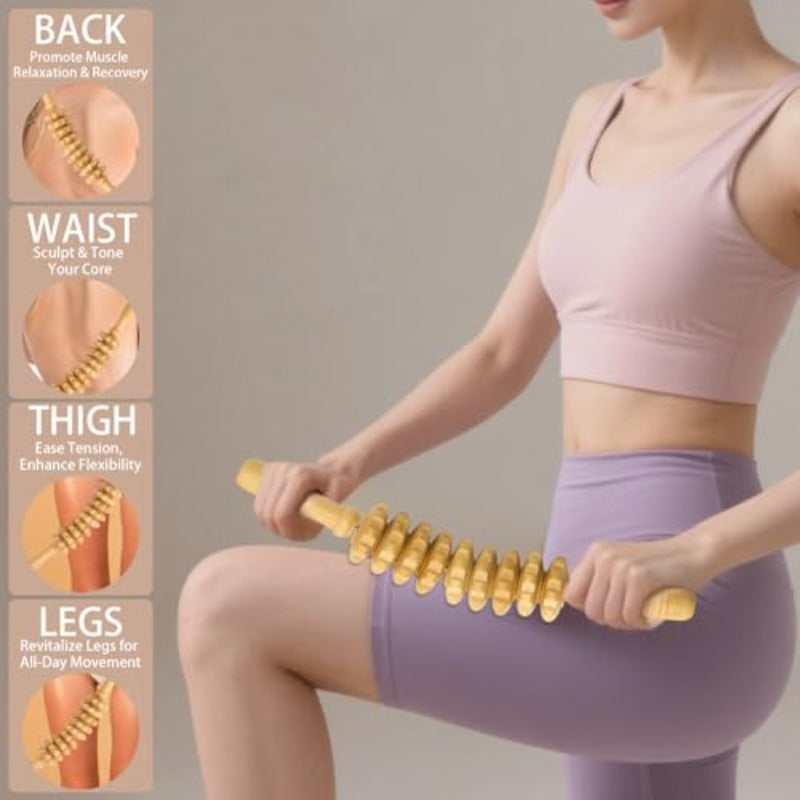 Six in One Wooden Massage Tool Set with Interchangeable Heads for Body Contouring