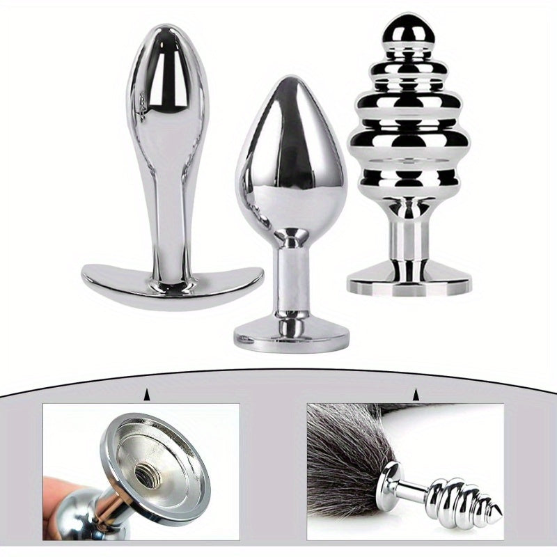 Dura Tail Anal Plug With 3 Interchangeable Metal Inserts