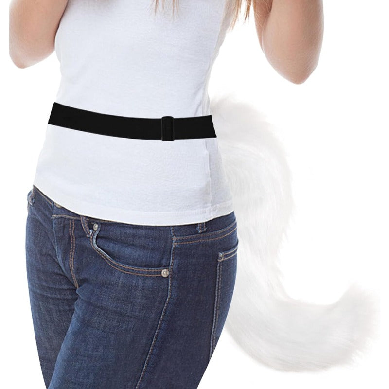 Wolf Dog Costume Set With Plush Tail Head Mask For Adults