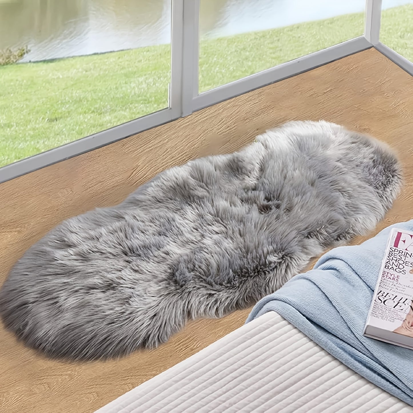 Furies Faux Fur Area Rug Fluffy Plush Irregular Sheepskin Carpet
