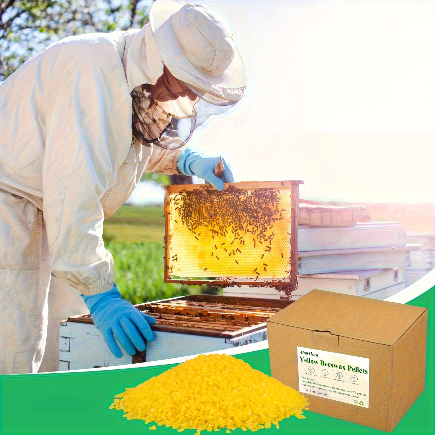 Beeswax Pellets 20lb 100% Natural for Candles Lip Balm Soap