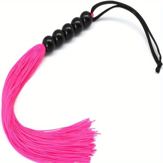 Rubber Flogger Whip For Beginners With Wooden Bead Grip