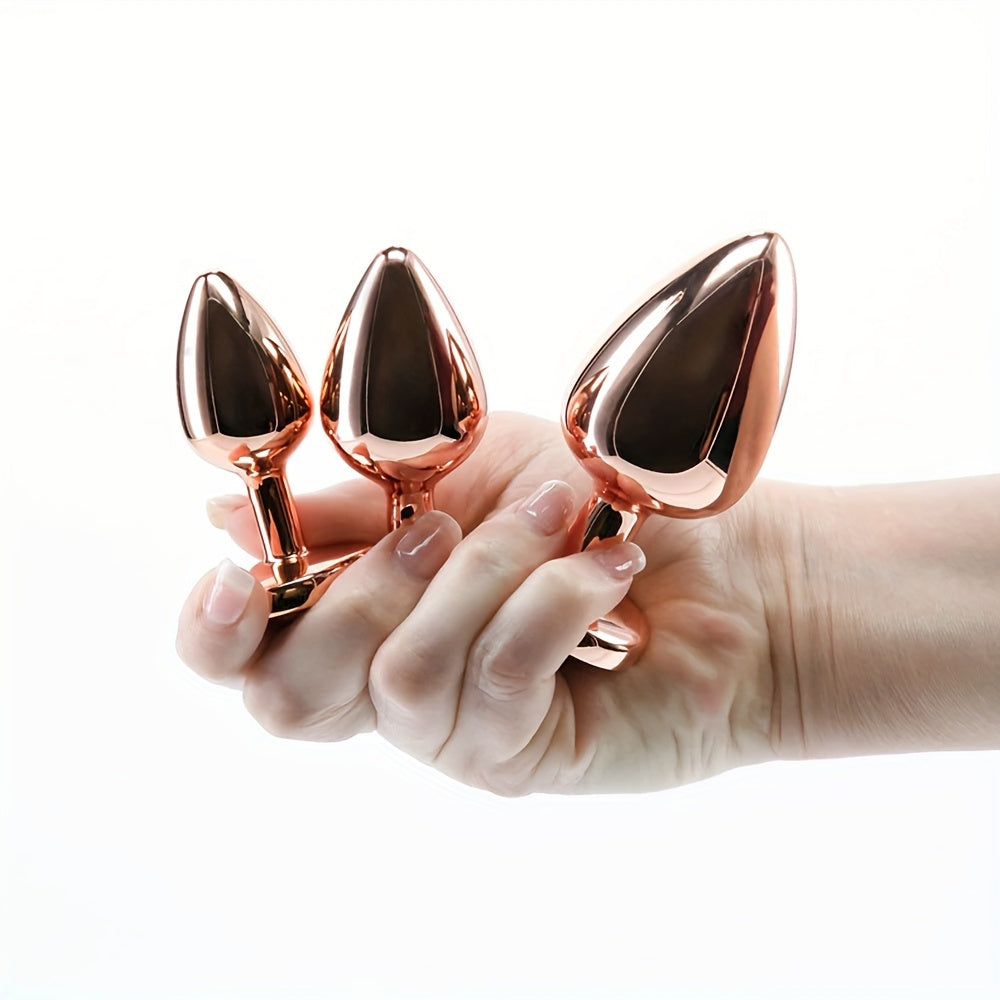 Metal Butt Plug Glass Ball Set Four Piece Anal Toys