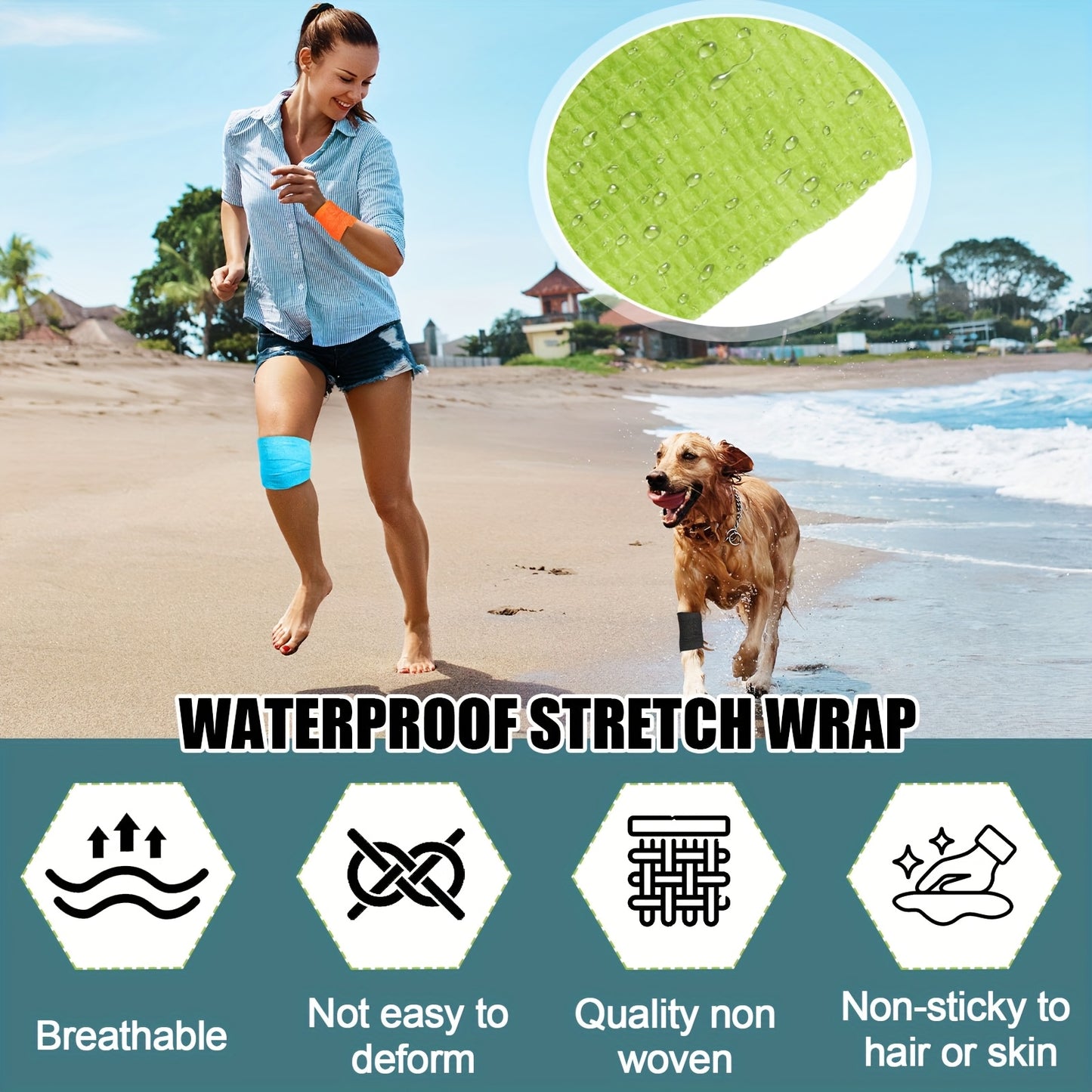 OUTUS 100 Rolls Self Adhesive Bandage Wrap Cohesive Non Woven Medical