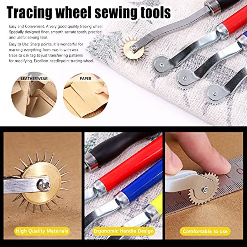 Mardatt 8-Piece Tailor Sewing Kit With Tracing Wheels And Awl