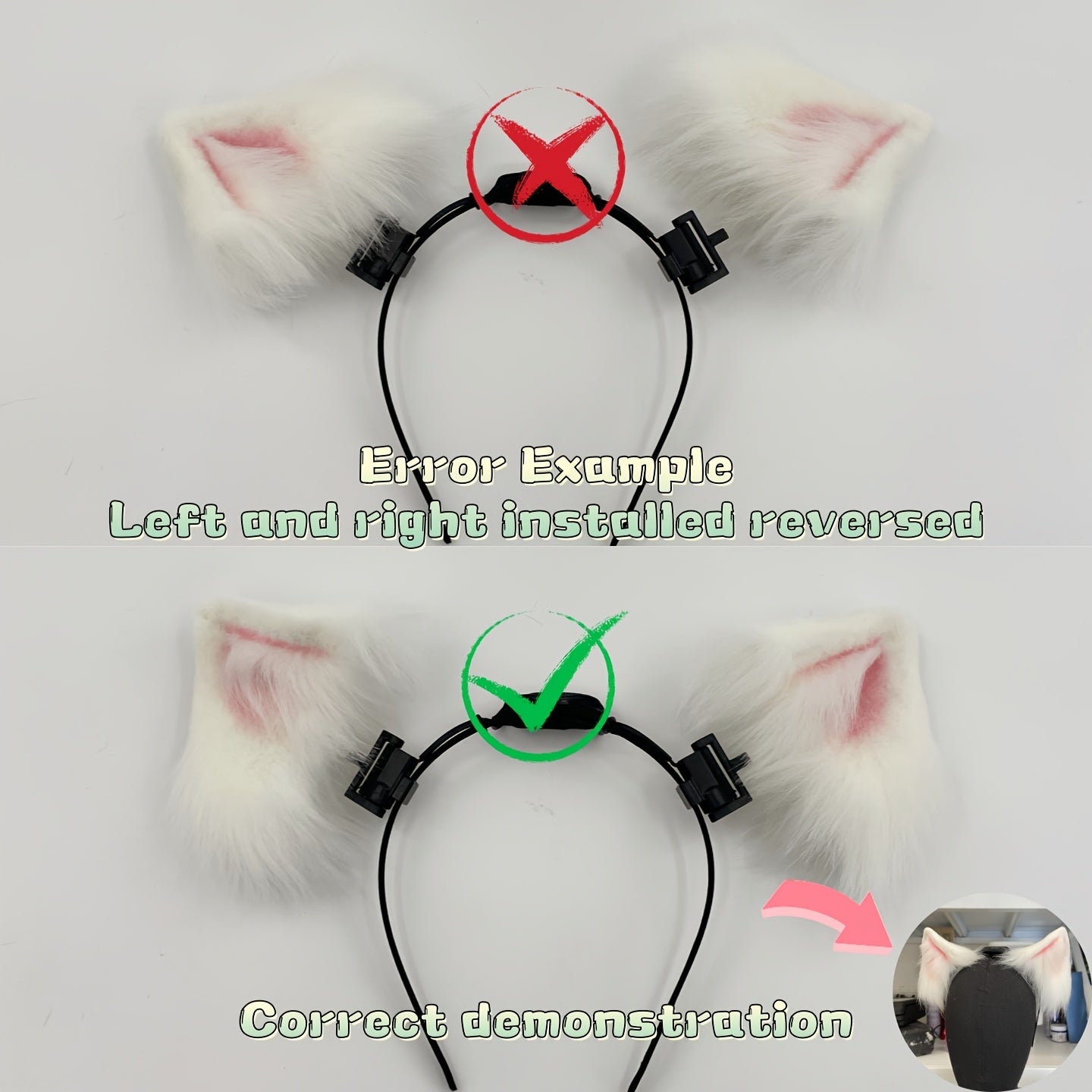 Automatic Touch-Responsive Animal Ear Headband With Detachable Ears