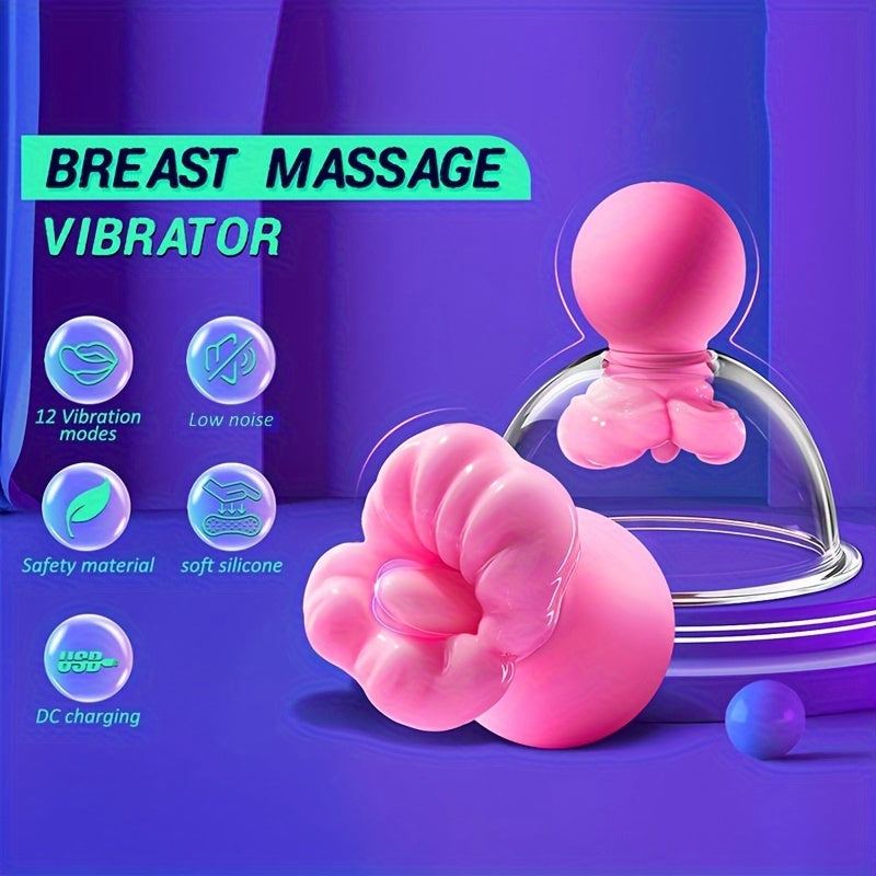 Silicone Nipple Vibrator With 12 Modes Breast Massager For Women
