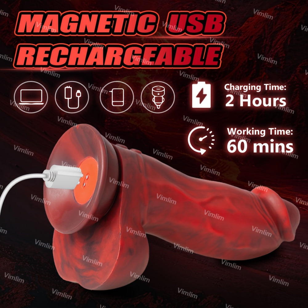 Realistic Monster Dildo Vibrator Liquid Silicone With 8 Vibration Modes