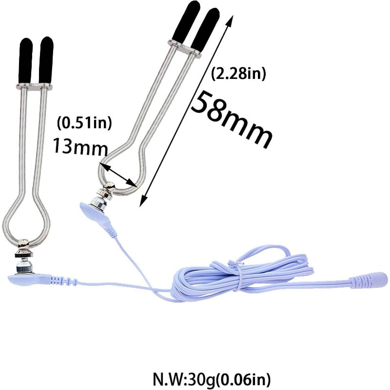 Nipple Clamps Set Electro Shock Controller Discreet Restraint Toy