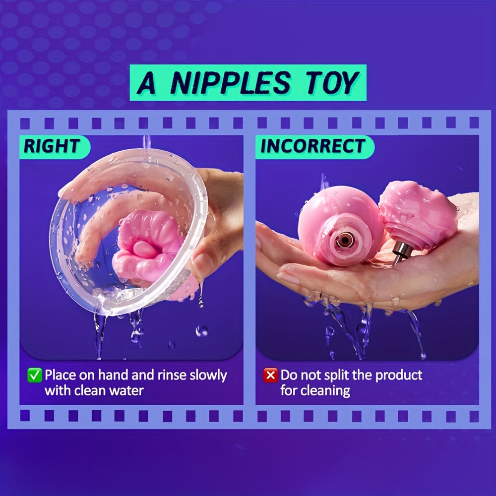 Silicone Nipple Vibrator With 12 Modes Breast Massager For Women