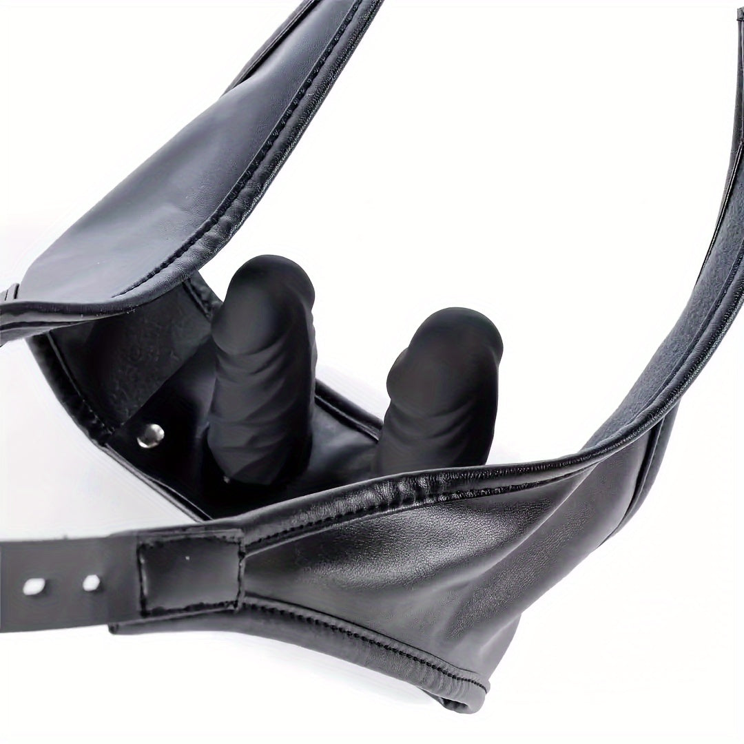 1 Pack Premium Leather Bondage Strap | Pure & Chaste Panties Design, Adjustable Restraint Underwear for Adult Play, BDSM