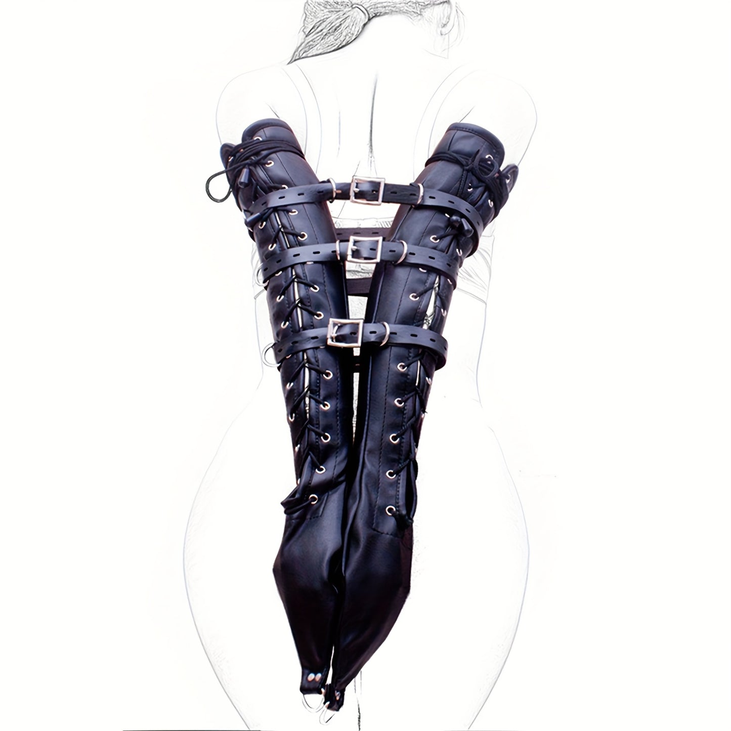 BDSM Bondage Extreme Long Hand Arm Restraints Wrist Cuffs