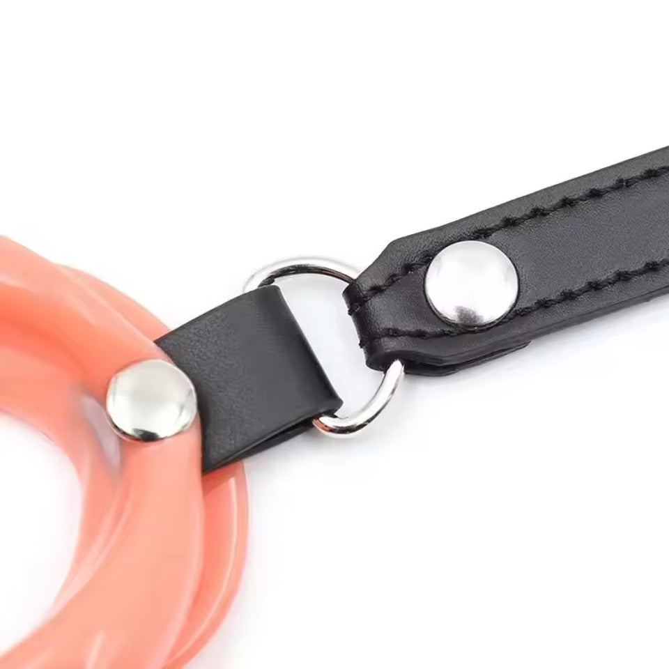 Silicone Ball Gag With Leather Restraints For BDSM Play