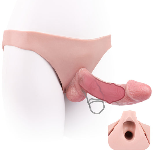 Silicone Strap On Penis Sleeve Harness With Realistic Dildo For Couples