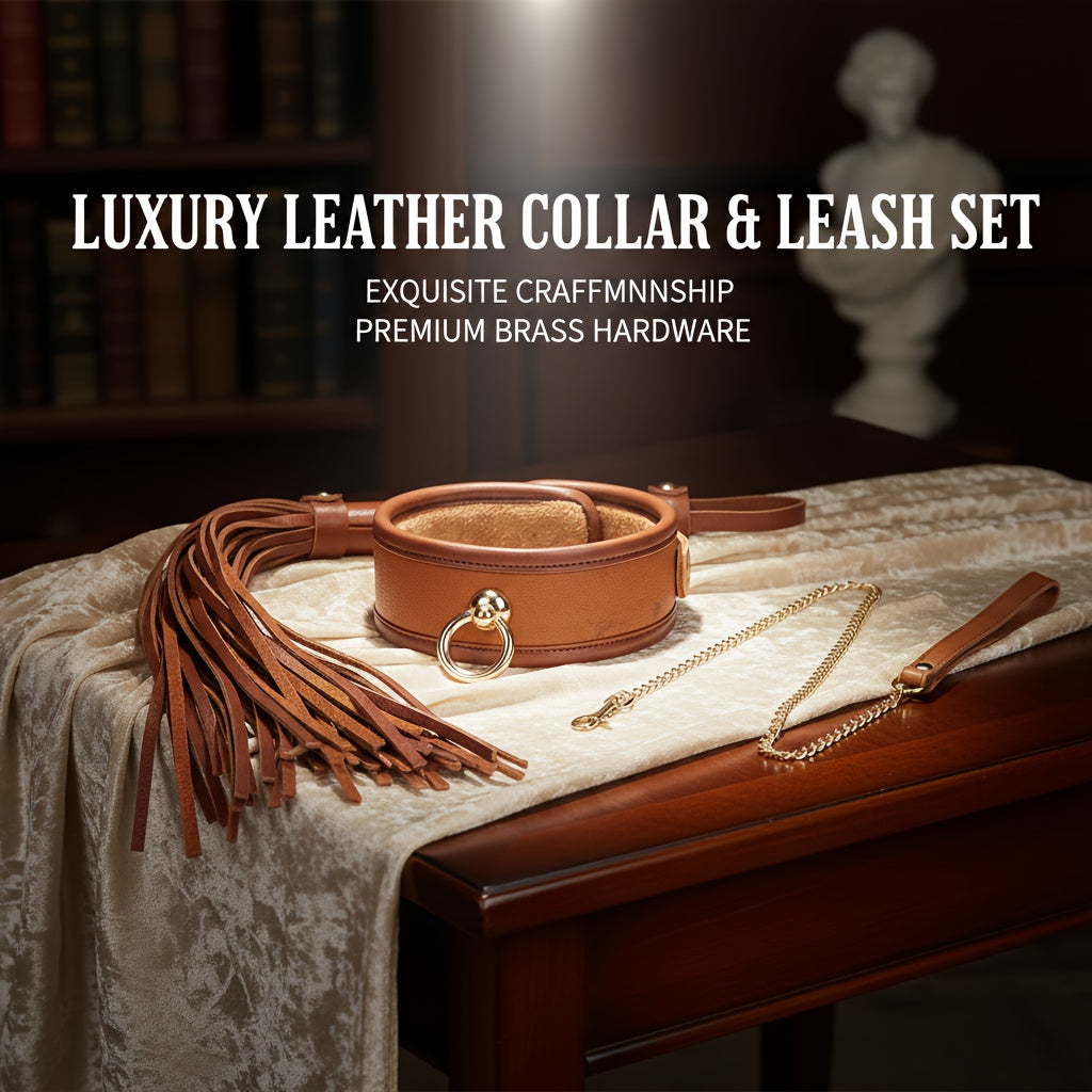 Premium Props Leather 9pc Bondage Kit Set For Couples BDSM