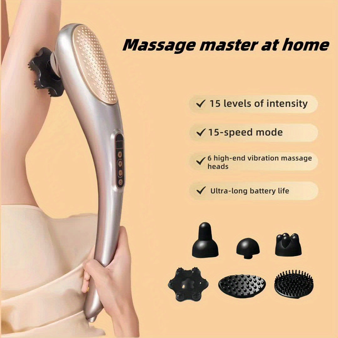 Portable Electric Wand With 6 Heads And 15 Intensity Levels