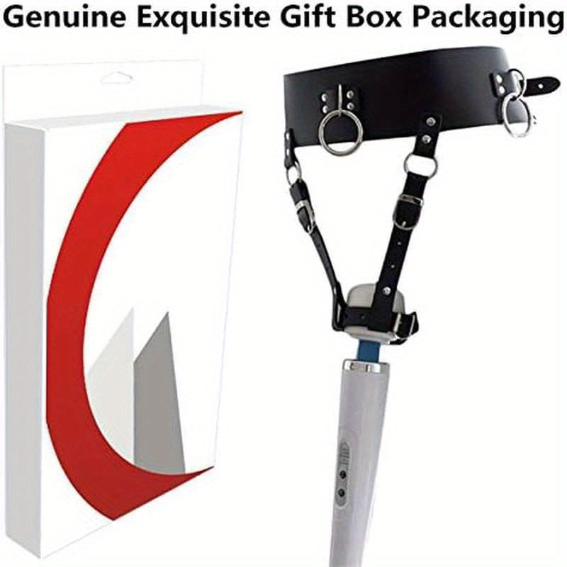 Leather Constrained Strap for Electric Waistband Harness - Fixed Tie Belt Holder with Color and Material Options (Wand Or Vibrator Not Included)