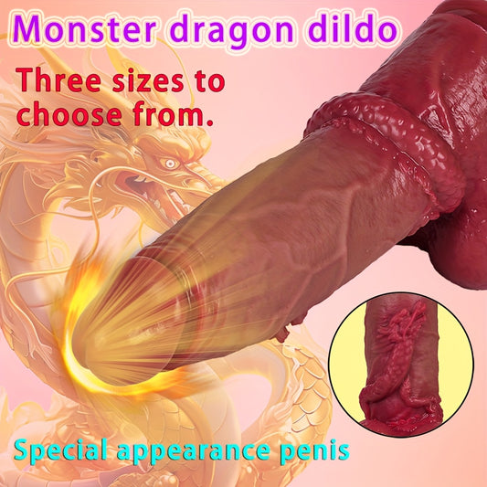 Huge Silicone Dragon Knot Dildo With Suction Cup For Hands-Free