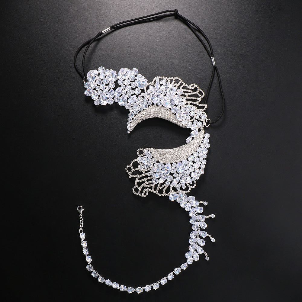 Elegant Alloy One Eye Half Mask for Masquerade Parties and Halloween