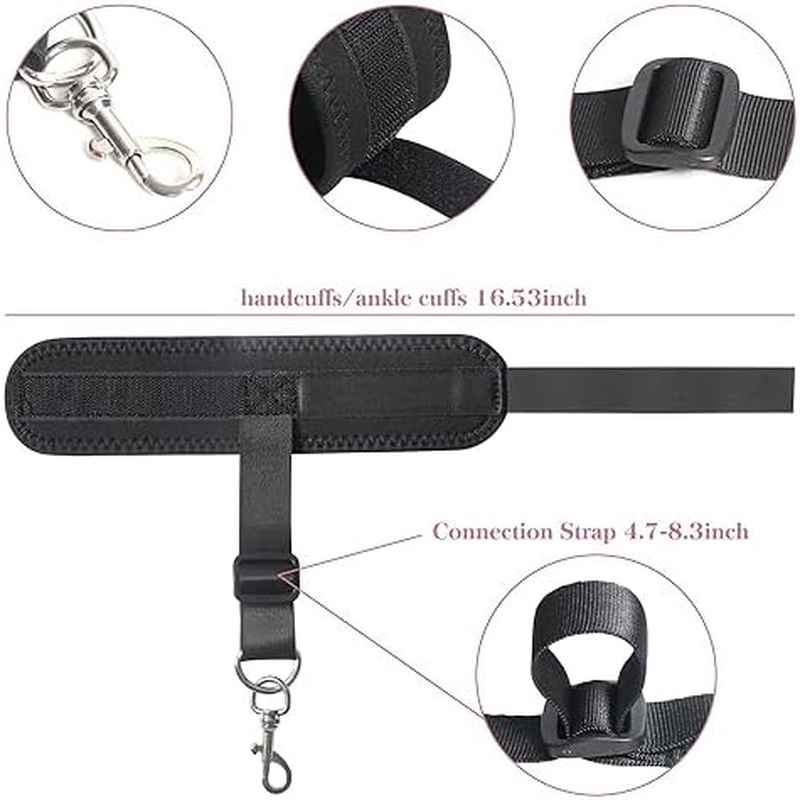 Bed Restraint Bondage Set With Adjustable Straps And Quick Installation