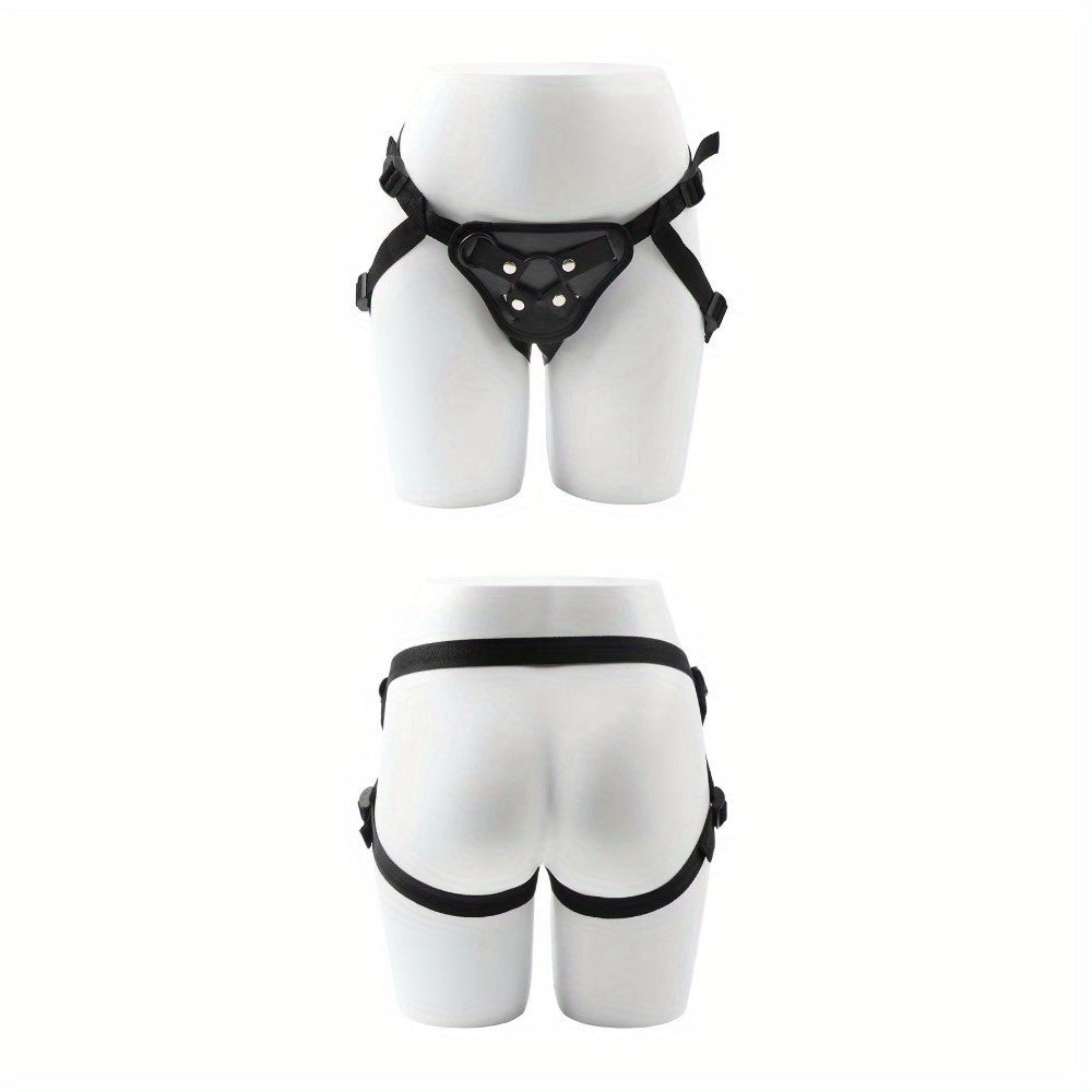 Dildo - 5pcs SM Body Bondage Set, Nylon Handcuffs/ shackles and Blackout Sex Mask and Gag and Purple Bell Nipple Clamps and Wearable Dildo Straps, BDSM Adult Sex Toy Games, Unisex Couple Toys, Valentine'S Day Game Gifts, Sex