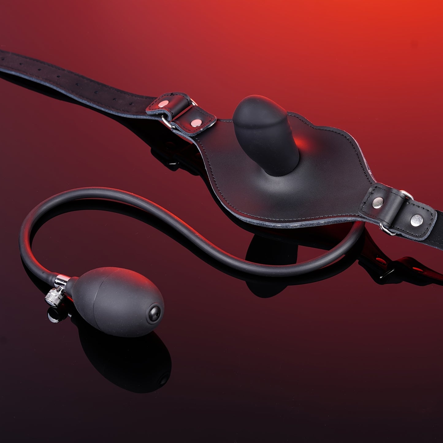 Inflatable Ball Gag With PU Straps For BDSM Bondage Play