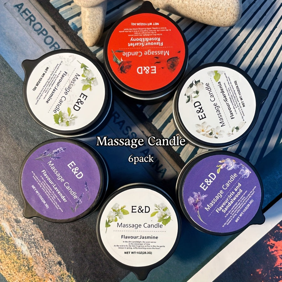 EVODUCK Massage Candles 6pc Essential Oils Set